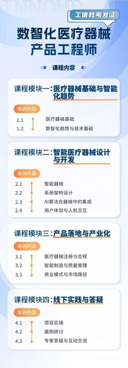 工信教考數(shù)智醫(yī)械證書培訓(xùn)啟航，兩大核心方向率先開課-肽度TIMEDOO